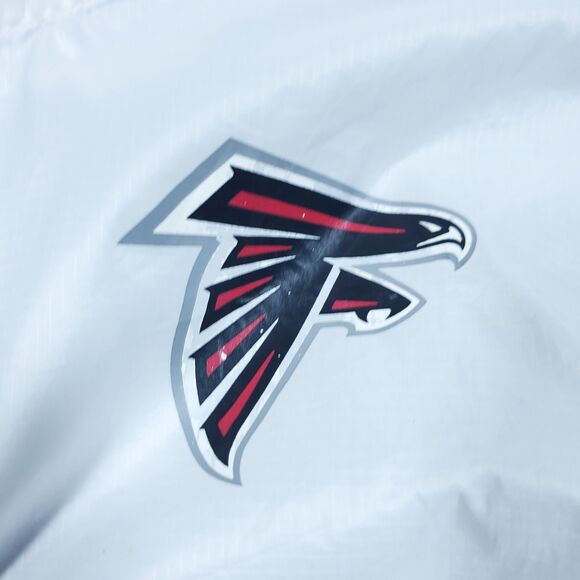 White Atlanta Falcons Rain Jacket Size XL NFL Team Apparel Windbreaker - Picture 9 of 14